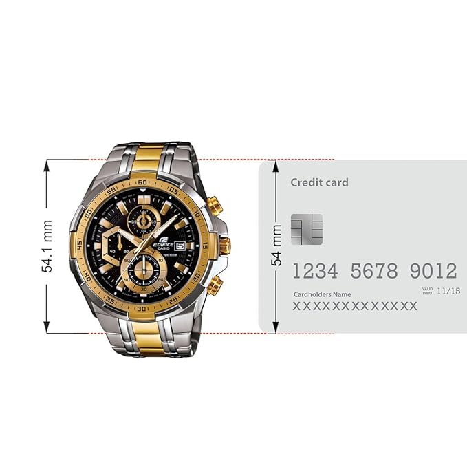 Casio EDifice EFR-539SG-1AVUDF Black Analog Dial Dual Tone Stainless Steel Band Men's Watch Chronograph 100M Water Resistant EX188