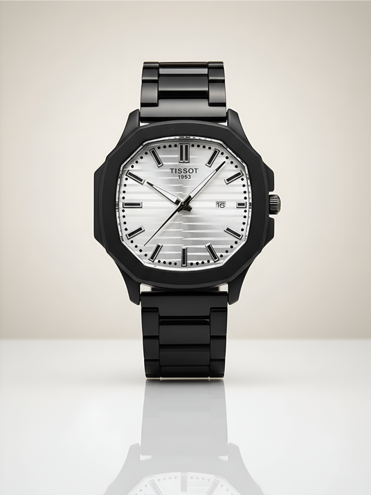 Tissot Matrix Iconic Date Display with Softest Silicone Strap Analog Watch for Men & Boys | White Dail