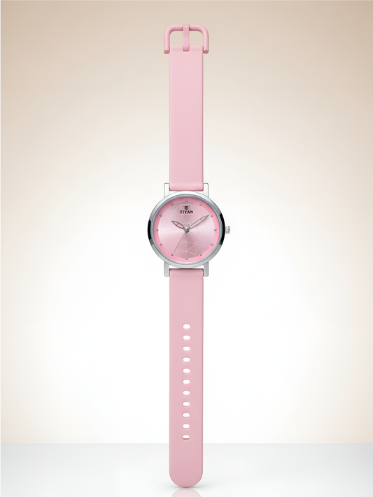 Helix By Timex Pink Round Analog Silicone Watch Women -TW048HL14