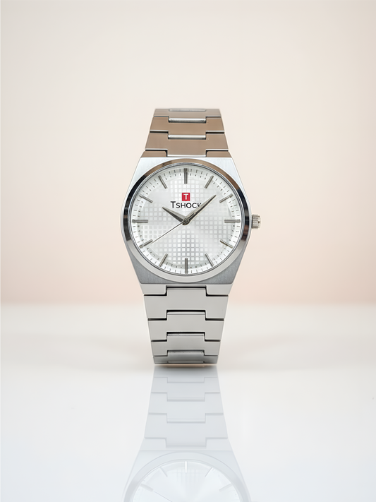 Titan Classic Slim Quartz Analog with Date Silver Dial Stainless Steel Strap Watch for Men | White Dail