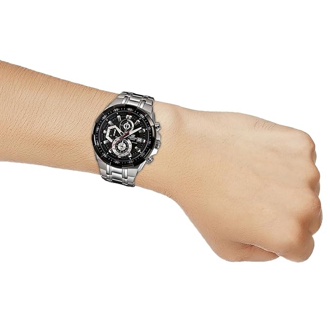 Casio Edifice EFR-539D-1AVUDF Black Dial Silver Stainless Steel Band Analog Watch - For Men EX191