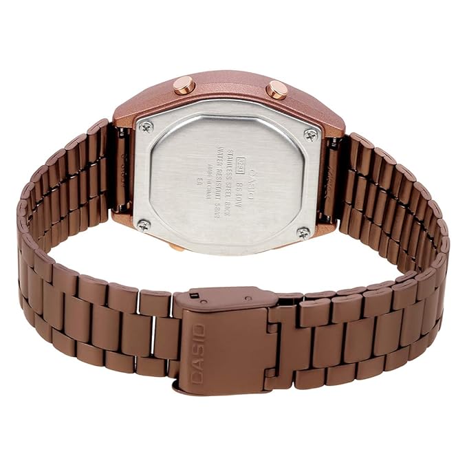 Casio Vintage Dial Rose Gold Stainless Steel Band Digital Watch - For Men & Women D187 (B640WCG-5DF)