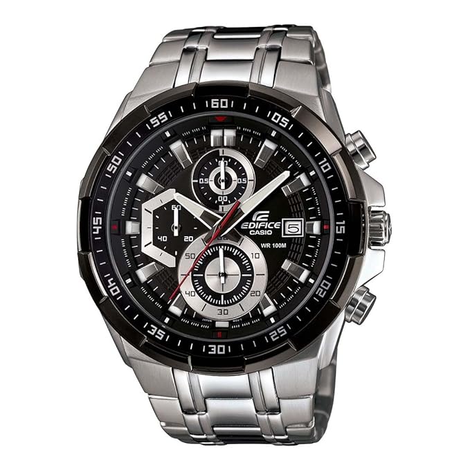 Casio Edifice EFR-539D-1AVUDF Black Dial Silver Stainless Steel Band Analog Watch - For Men EX191