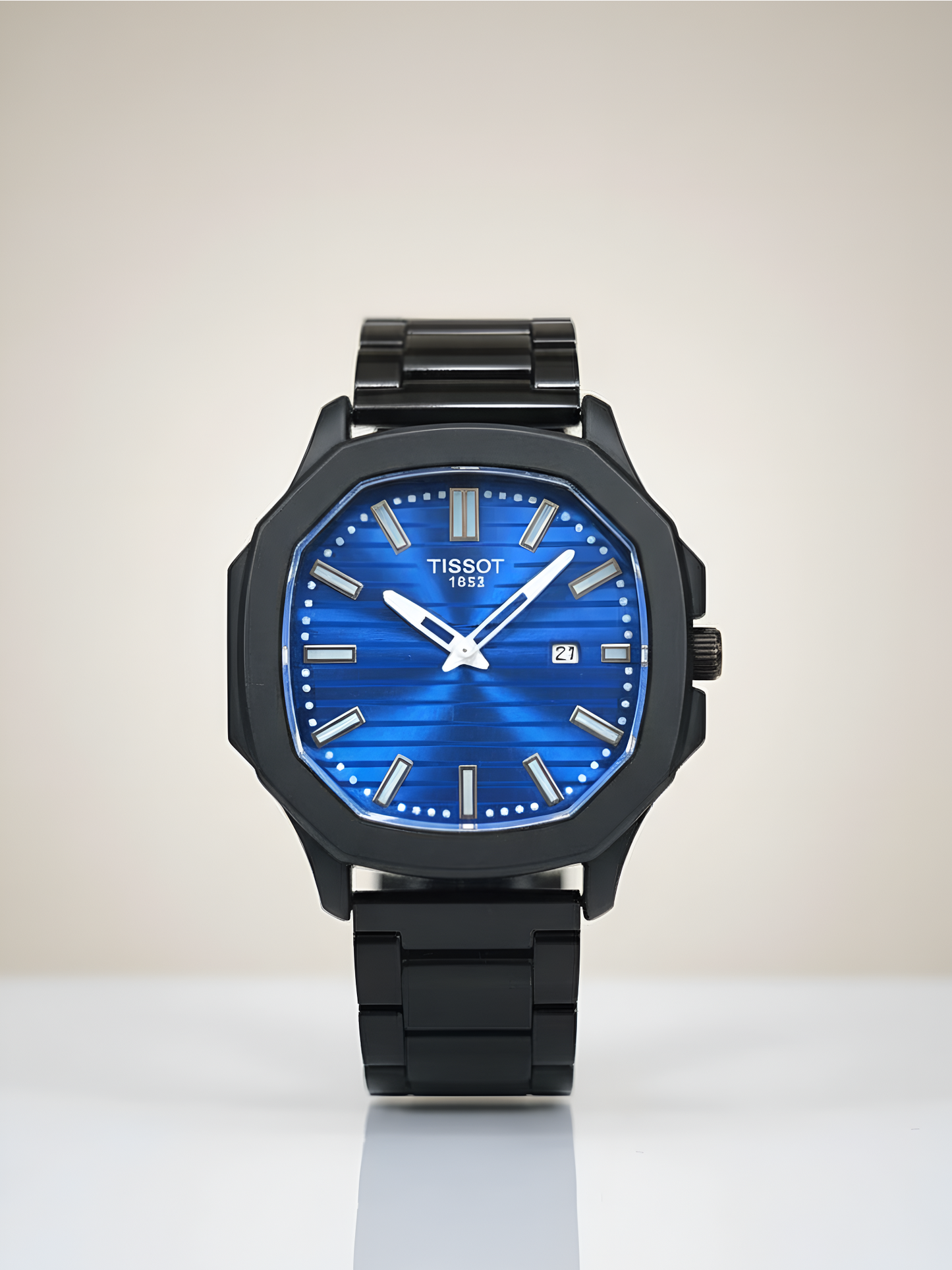 Tissot Matrix Iconic Date Display with Softest Silicone Strap Analog Watch for Men & Boys | Blue Dail