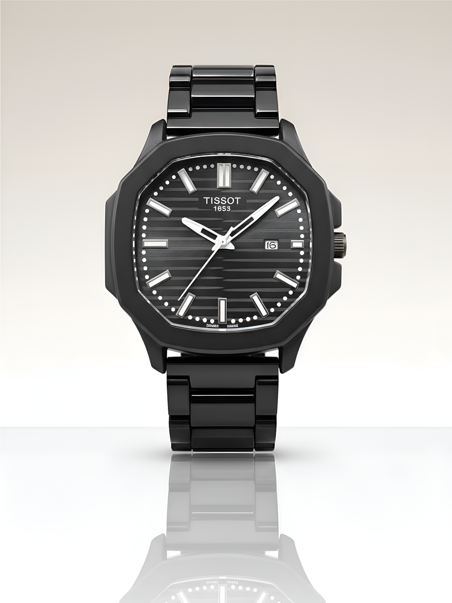 Tissot Matrix Iconic Date Display with Softest Silicone Strap Analog Watch for Men & Boys | Black Dail