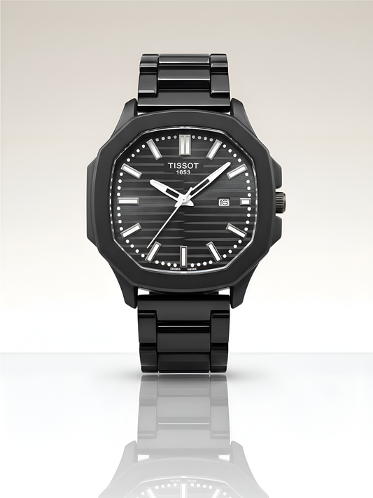 Tissot Matrix Iconic Date Display with Softest Silicone Strap Analog Watch for Men & Boys | Black Dail