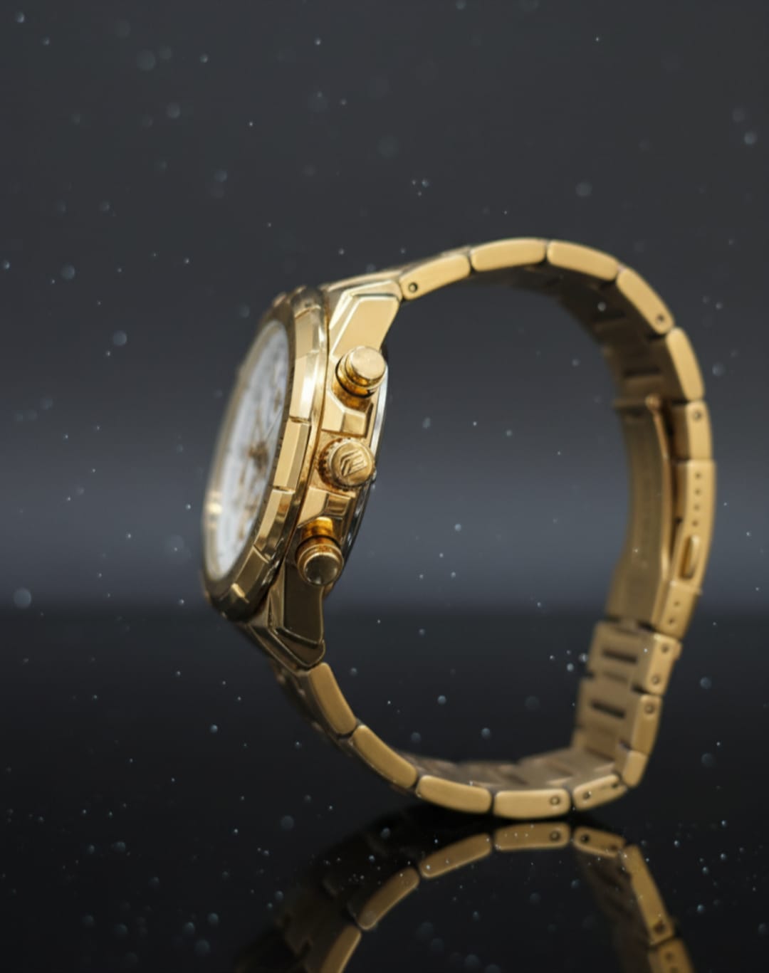 Edifice EFR-539D-1AVUDF White Dial Gold Stainless Steel Band Analog Watch - For Men EX191