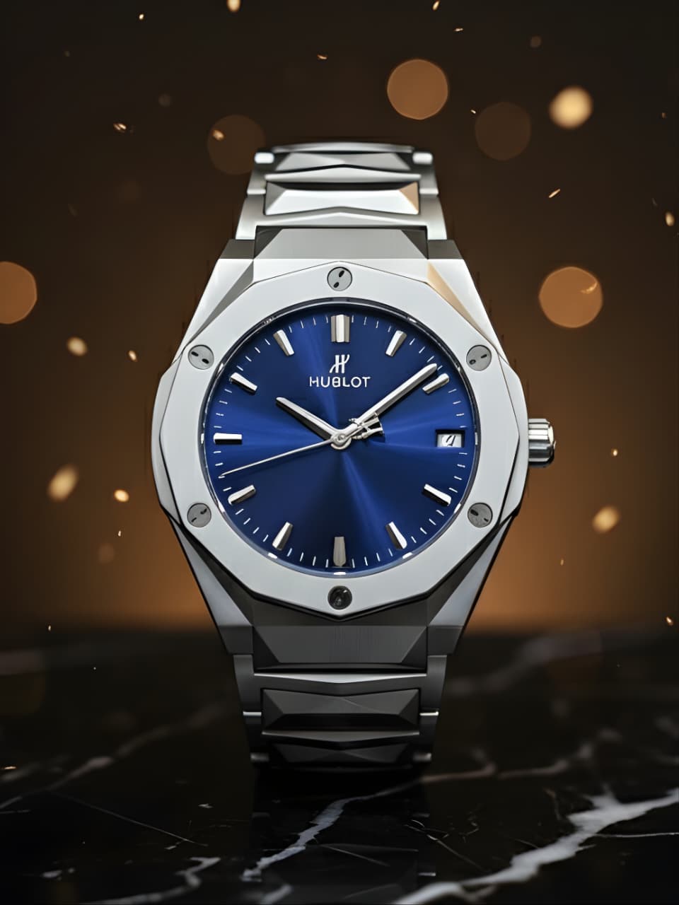 HUBLOT Classic | Fusion Silver | Blue Dial
