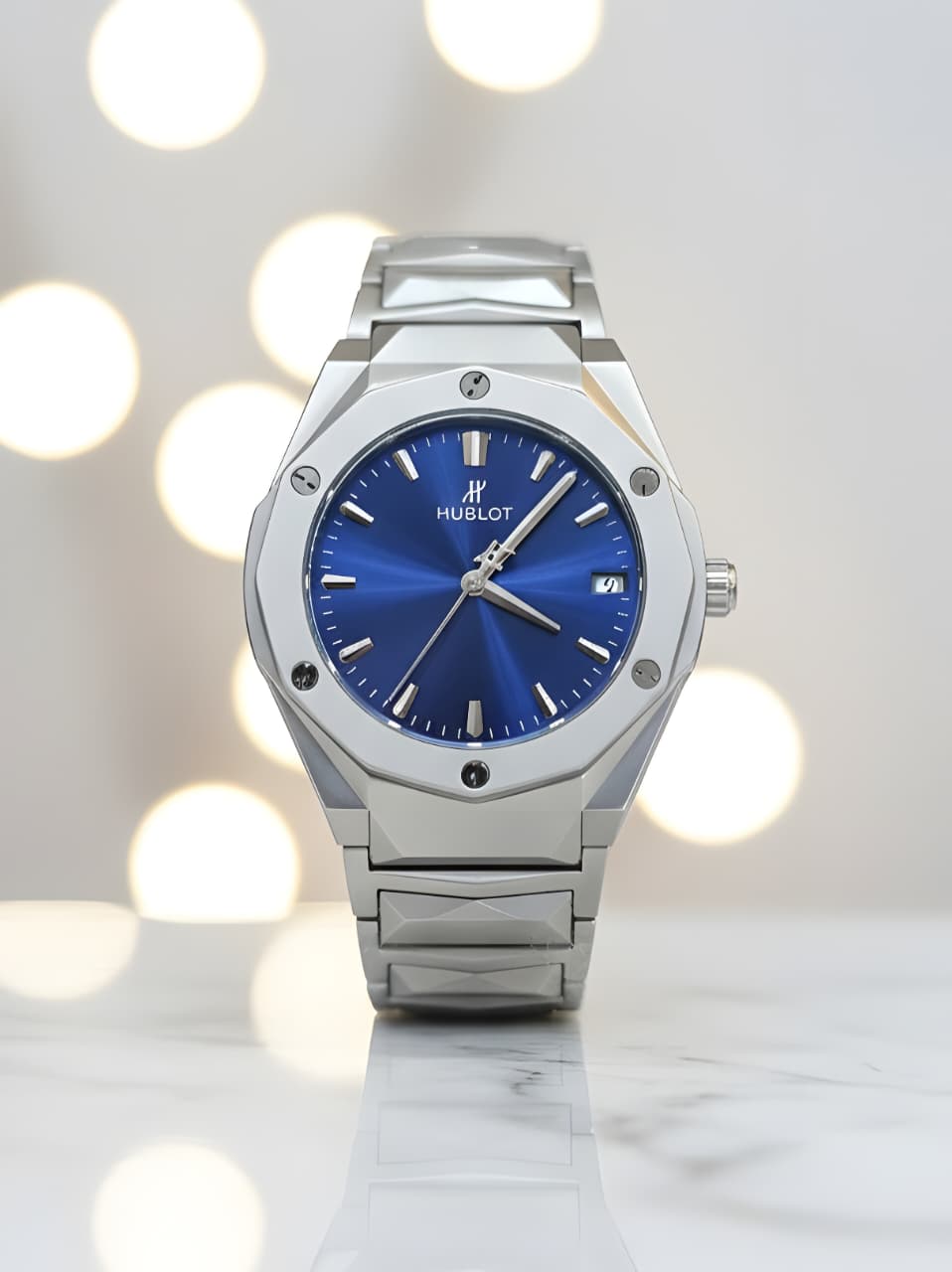 HUBLOT Classic | Fusion Silver | Blue Dial