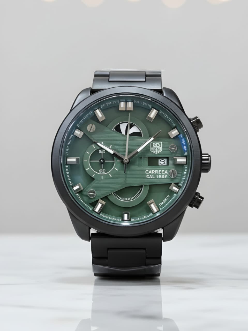 Tag Heuer Grand Carrera CR7 Watch Edition Black Quartz Watch for Men | Fusion Black | Green Dial