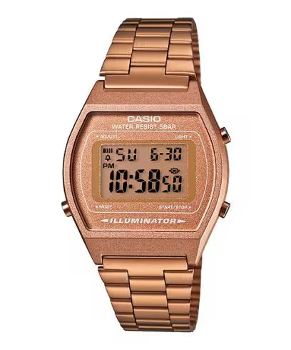 Casio Vintage Dial Rose Gold Stainless Steel Band Digital Watch - For Men & Women D187 (B640WCG-5DF)