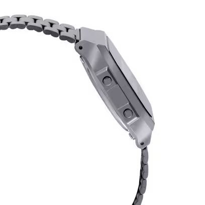 Casio Vintage Dial Black Stainless Steel Band Digital Watch - For Men & Women D181