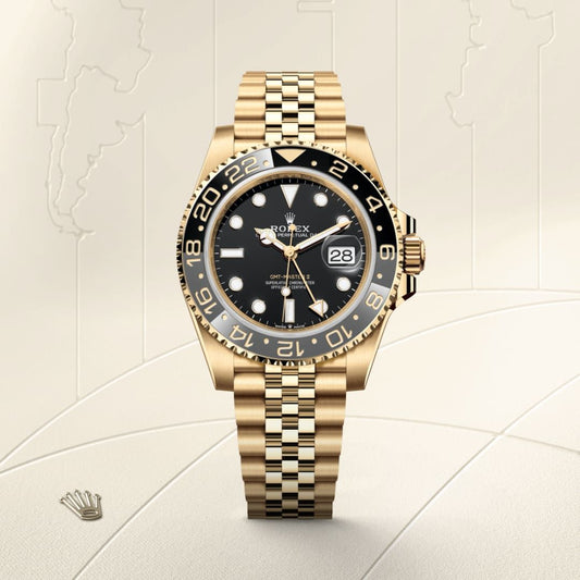 RolexGMT-Master II Oyster, 40 mm, yellow gold | Black Dial M126718GRNR-0001 Price on request